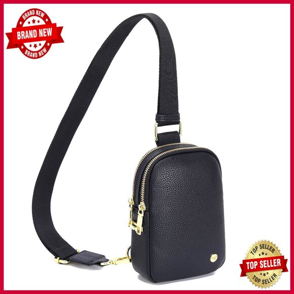 Handbags - Small Vegan Leather Crossbody Bag with RFID Blocking Anti-Theft Lock